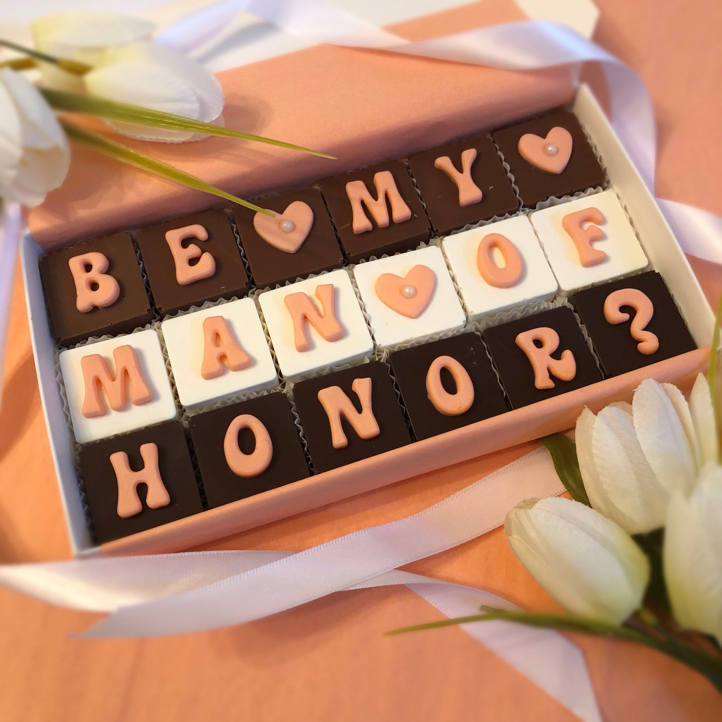 Will You Be My Man of Honor Custom Chocolate Proposal Box - Man of Honor Proposal