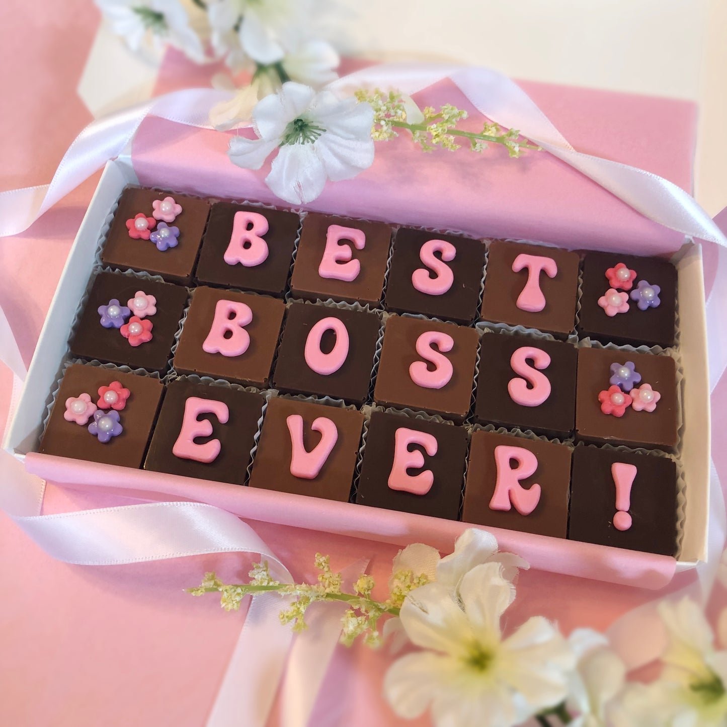 Best Boss Ever! Chocolates with Flowers - Boss Day Gift - Manager Gift
