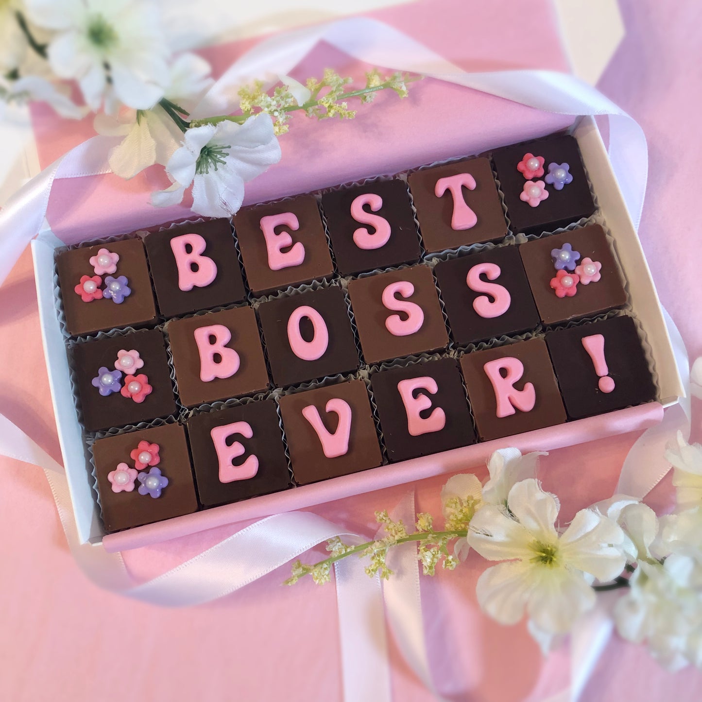 Best Boss Ever! Chocolates with Flowers - Boss Day Gift - Manager Gift