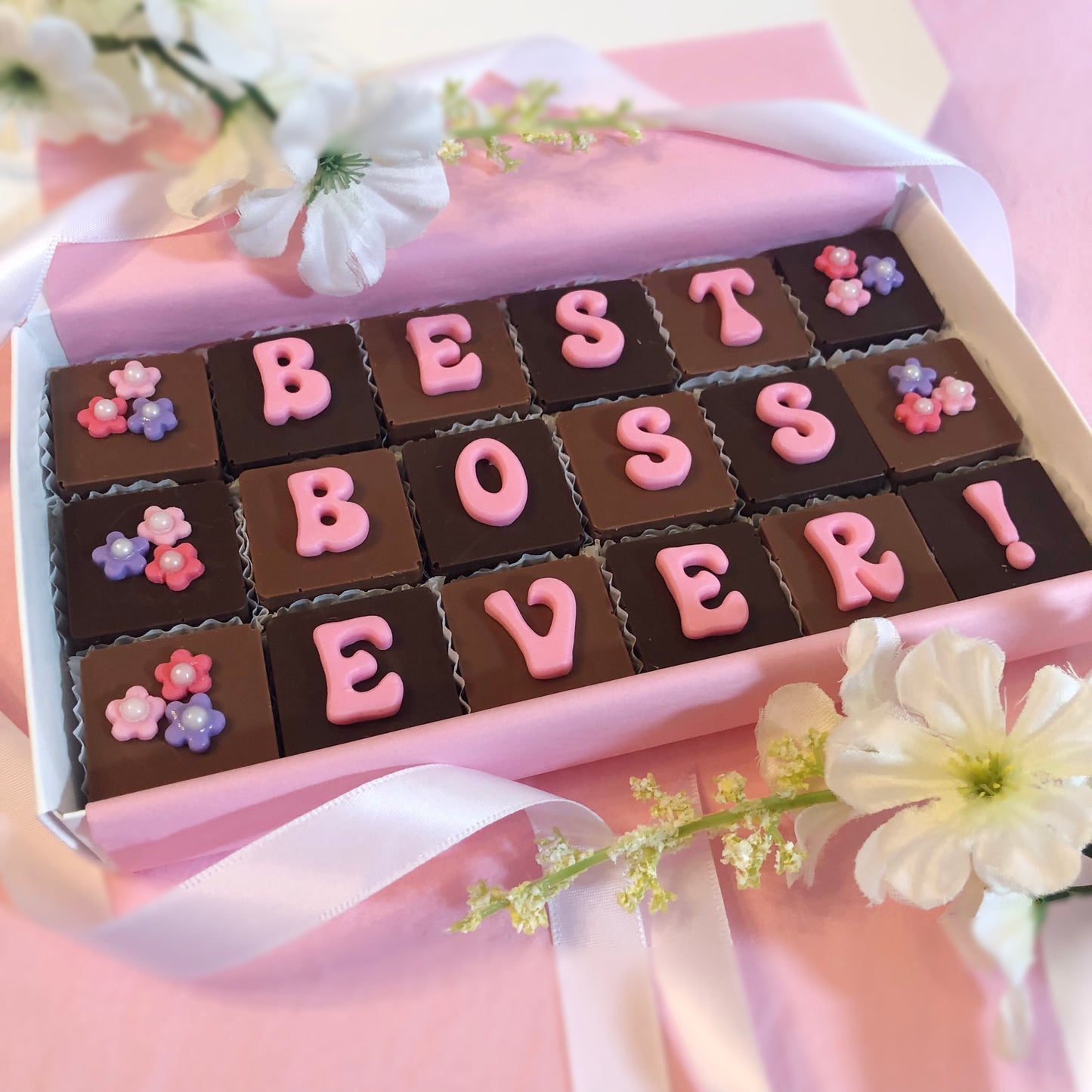 Best Boss Ever! Chocolates with Flowers - Boss Day Gift - Manager Gift