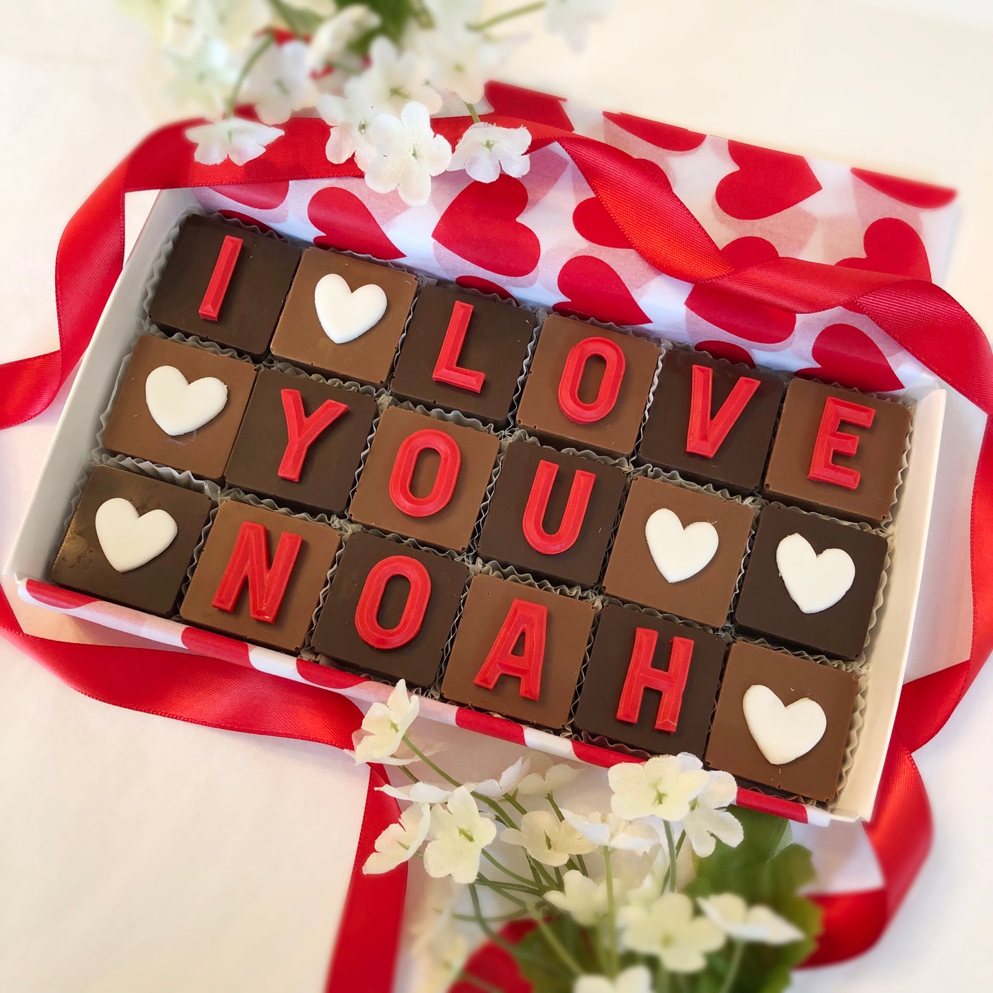 Personalized I Love You Chocolate Message - Valentine's Day, Birthday or Anniversary Gift