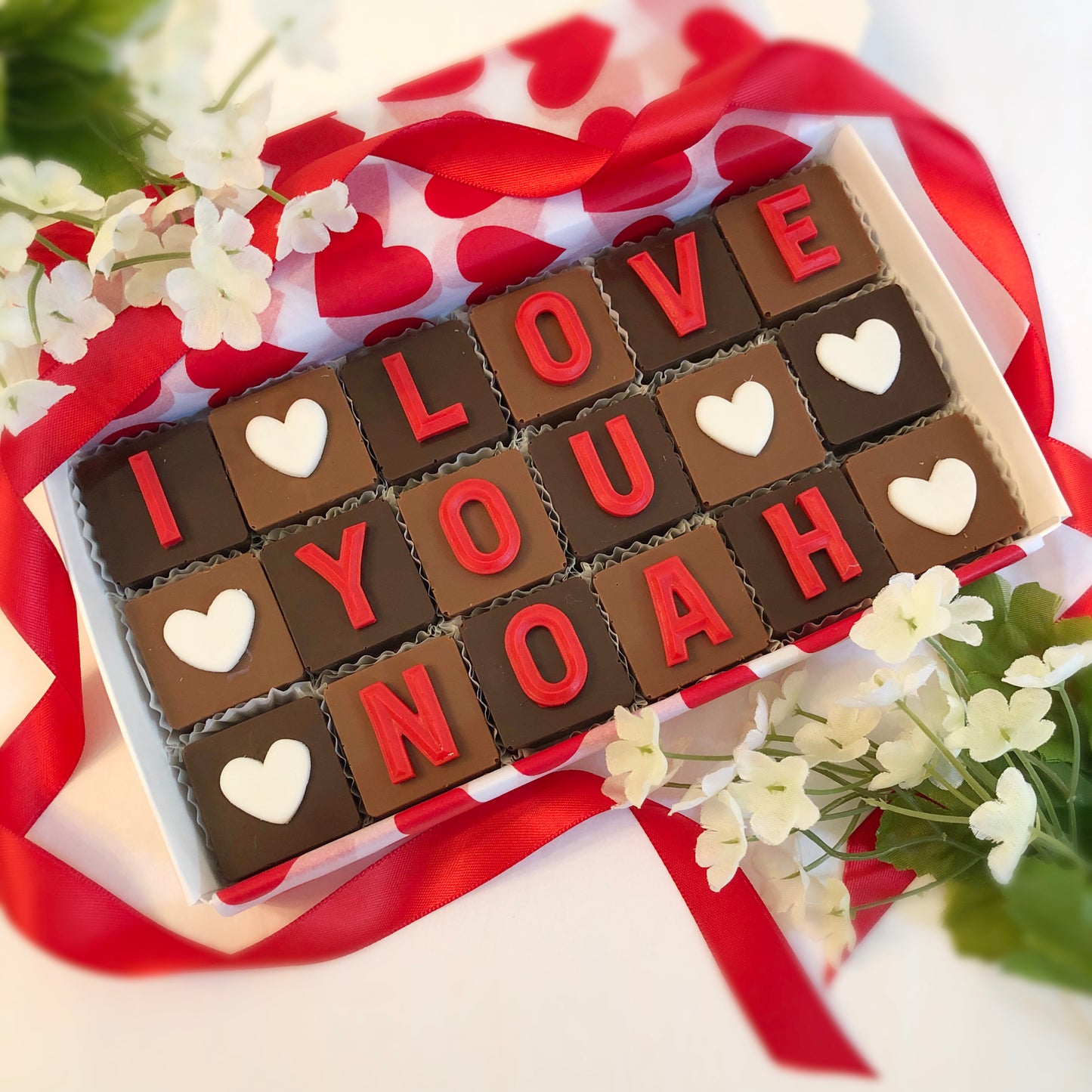 Personalized I Love You Chocolate Message - Valentine's Day, Birthday or Anniversary Gift