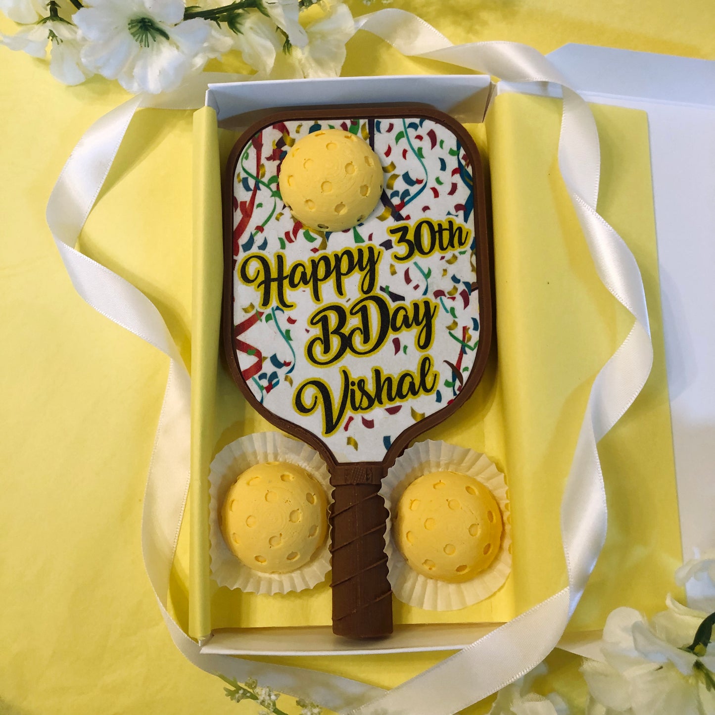 Personalized Chocolate Pickleball Paddle Birthday Gift