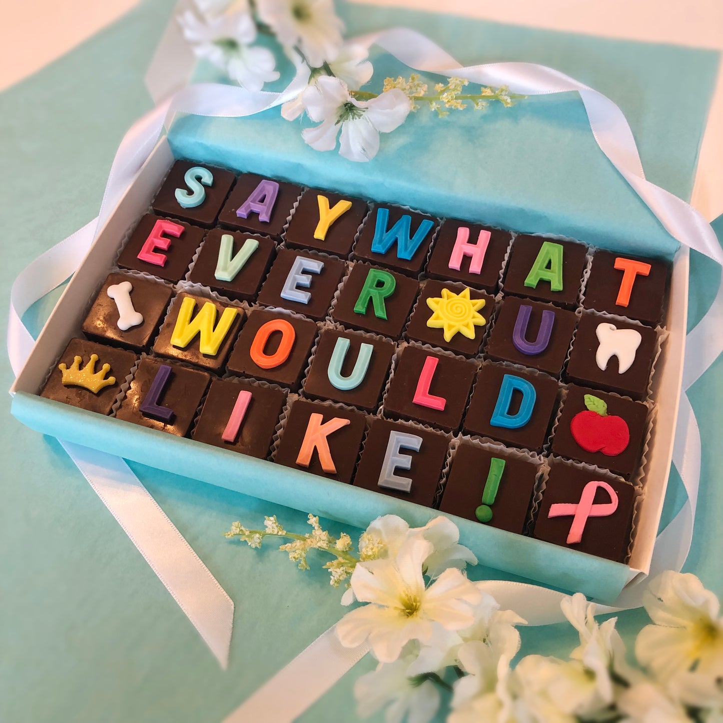Say Whatever You Would Like In Chocolate - Personalized Chocolate Gift