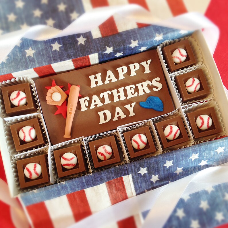 Fathers Day Chocolate Baseball Gift - Unique Baseball Father's Day Chocolate Gift