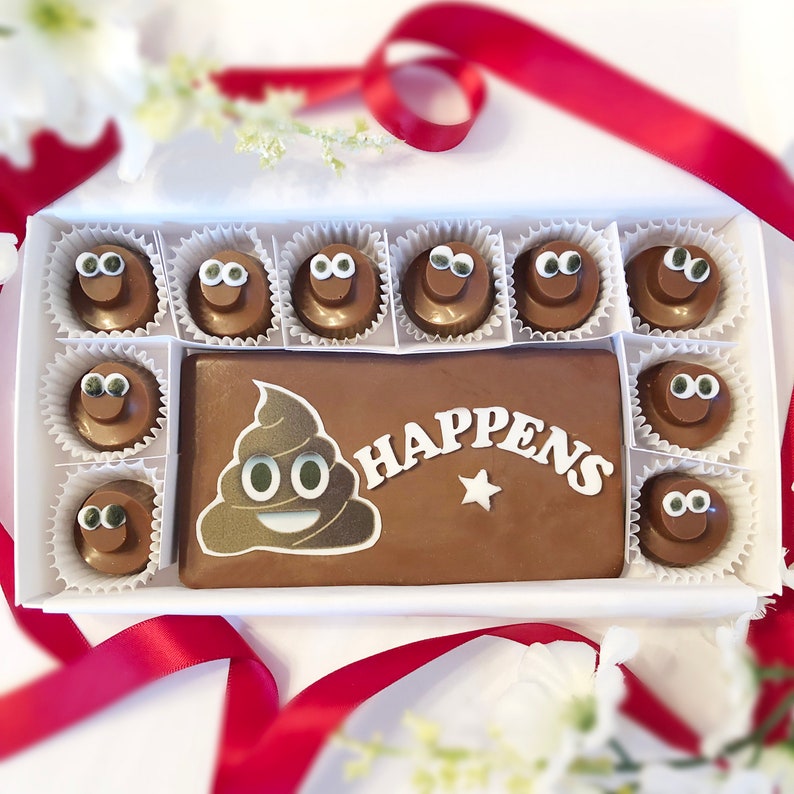 Poop Happens Poop Emoji Chocolates - Chocolate Poop Gag Gift