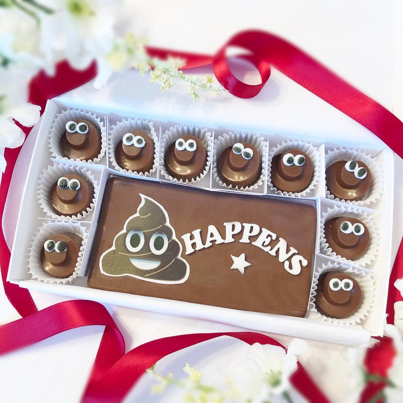 Poop Happens Poop Emoji Chocolates - Chocolate Poop Gag Gift