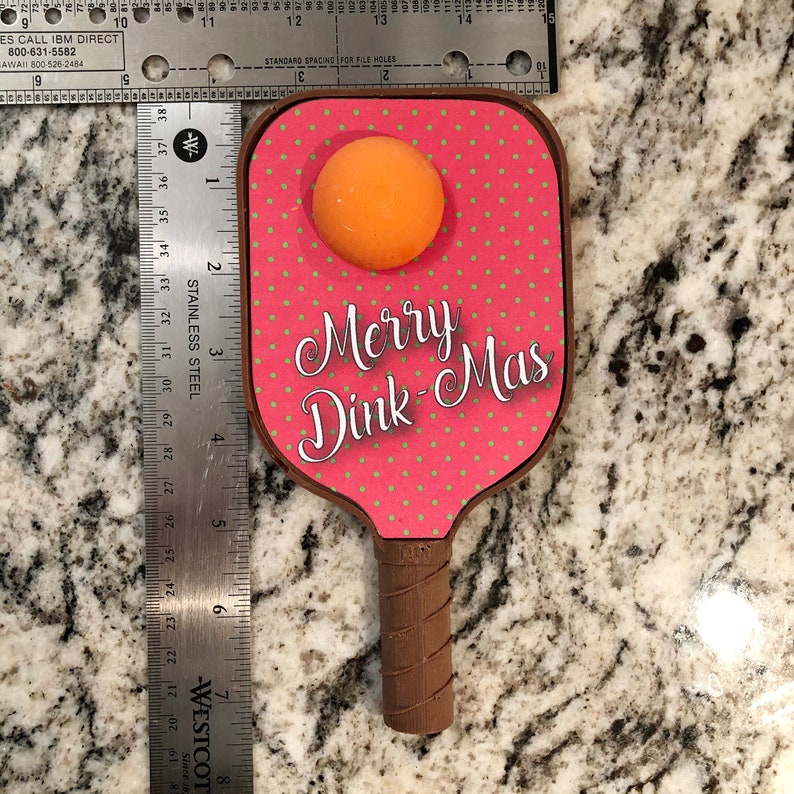Merry Dink-Mas Chocolate Pickleball Paddle - Christmas Pickleball Gift