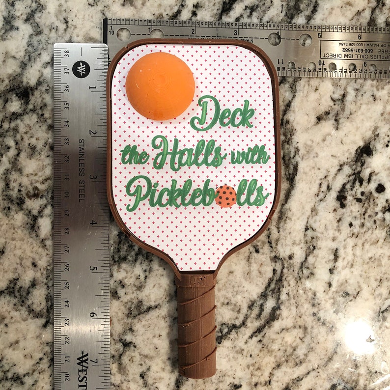 Chocolate Holiday Pickleball Paddle Gift - Deck The Halls with Pickleballs