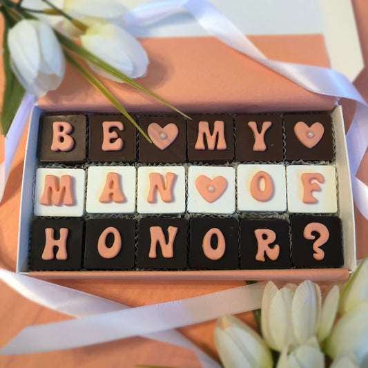 Will You Be My Man of Honor Custom Chocolate Proposal Box - Man of Honor Proposal