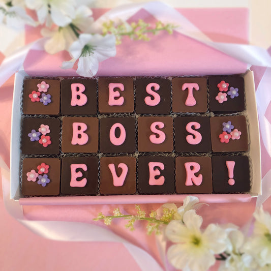 Best Boss Ever! Chocolates with Flowers - Boss Day Gift - Manager Gift
