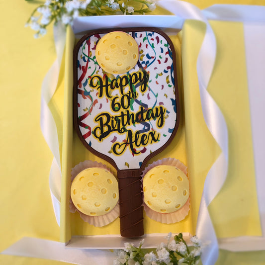 Personalized Chocolate Pickleball Paddle Birthday Gift