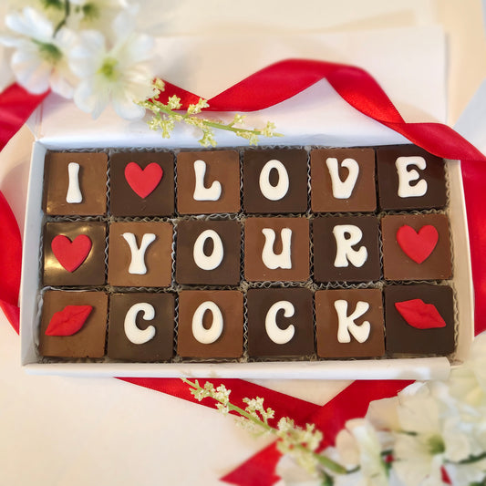 I Love Your Cock Chocolates - Anniversary Chocolate Gift for Husband
