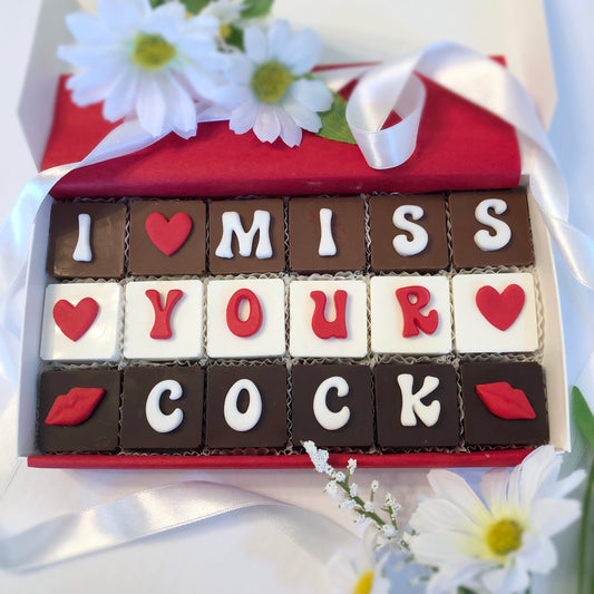 Custom I Miss Your Cock Chocolate Message - Sexy Chocolates for Him - I Miss Your Dick