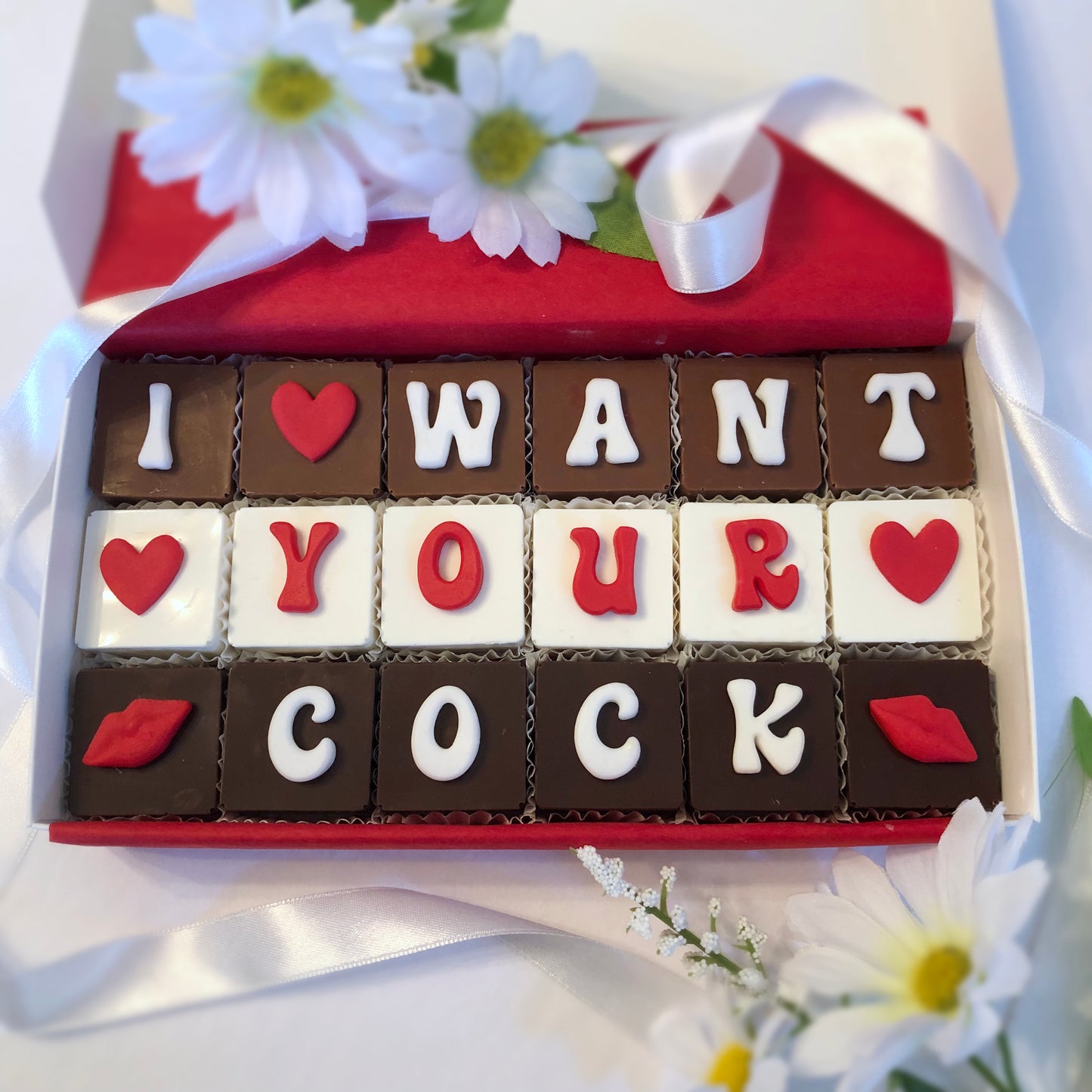 Custom I Want Your Cock Chocolate Message - Naughty Anniversary Gift