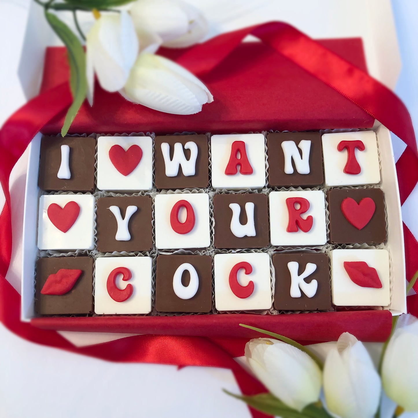 Custom I Want Your Cock Chocolate Message - Naughty Anniversary Gift