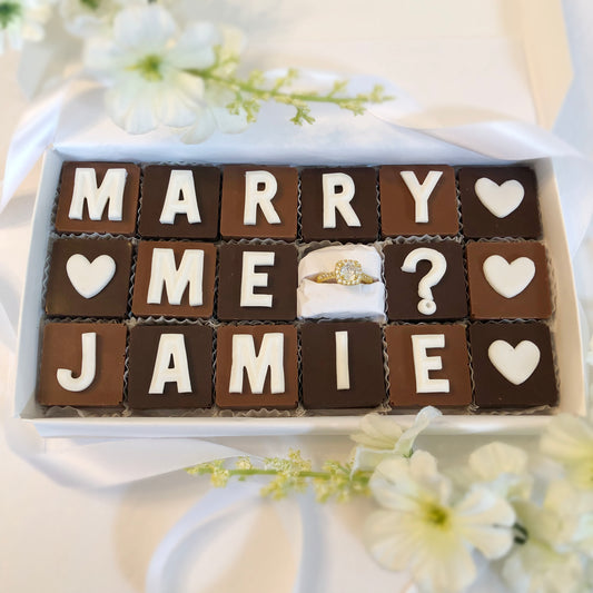 Marry Me? Personalized Chocolate Marriage Proposal with Gemstone Ring