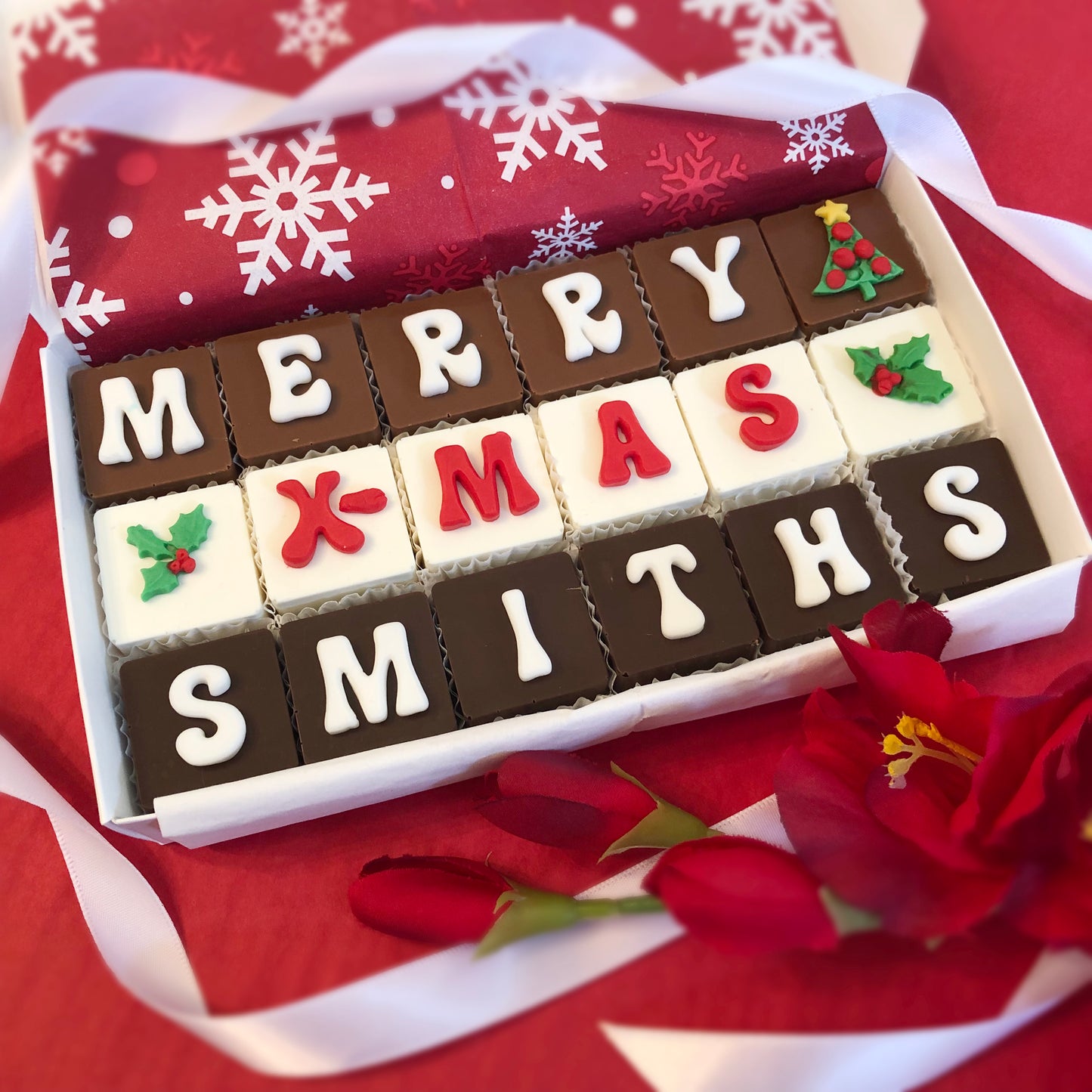 Personalized Merry Christmas Chocolates - Custom Merry Xmas Chocolates