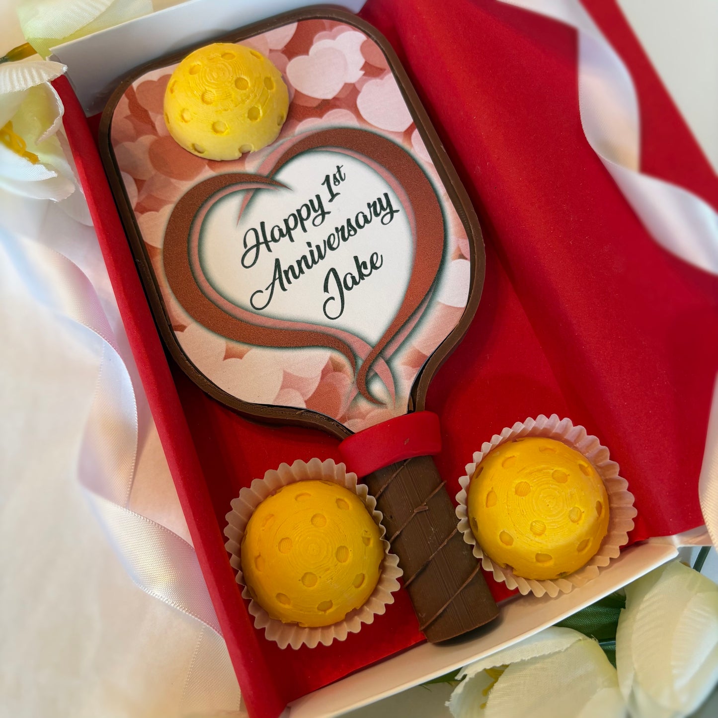 Pickleball Paddle Shaped Chocolate Anniversary Gift - Anniversary Chocolates