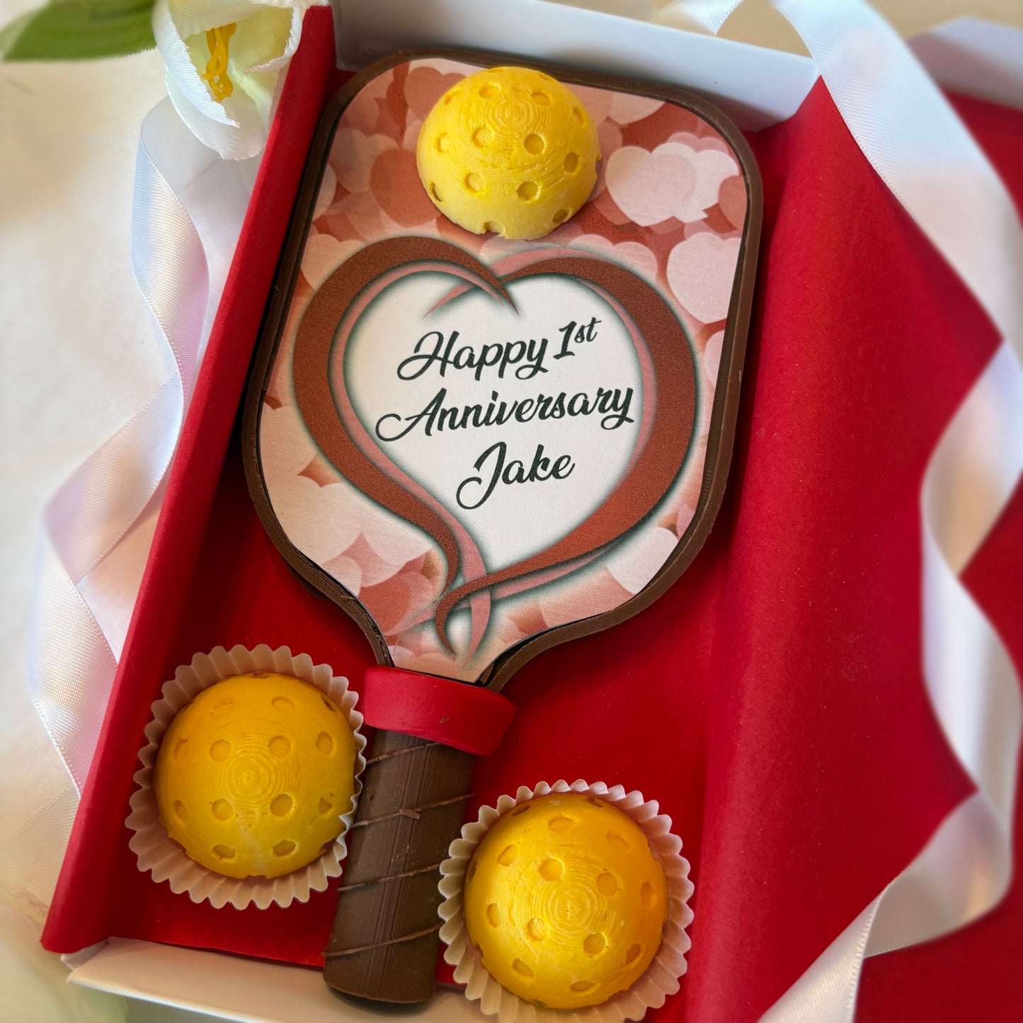 Pickleball Paddle Shaped Chocolate Anniversary Gift - Anniversary Chocolates