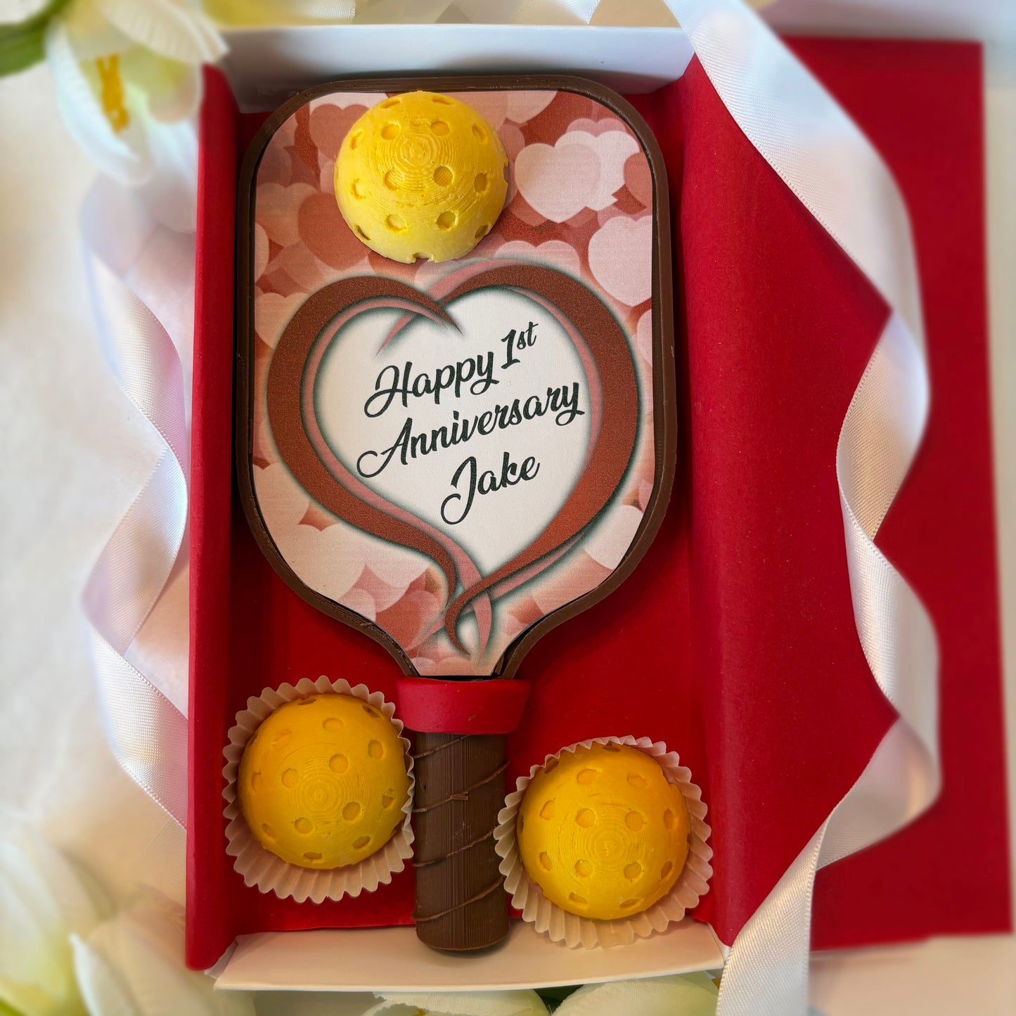 Pickleball Paddle Shaped Chocolate Anniversary Gift - Anniversary Chocolates