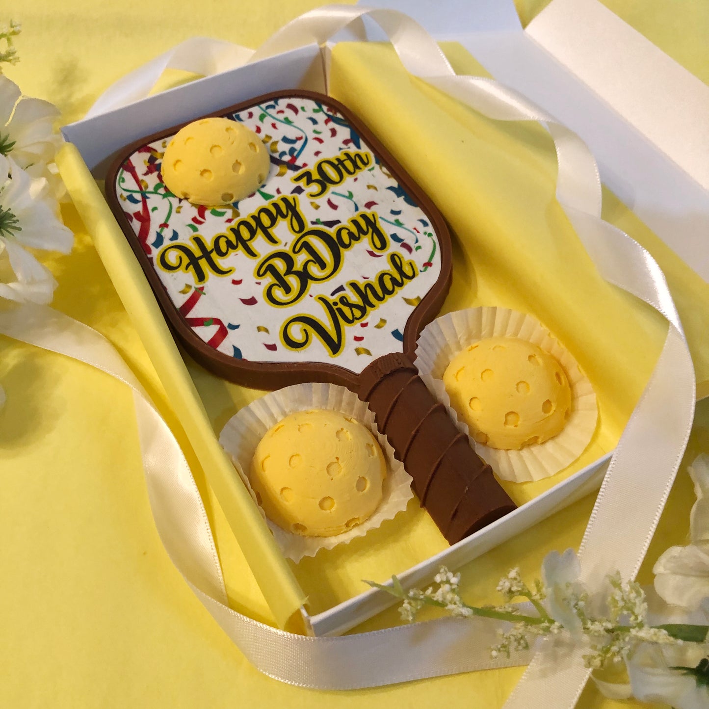 Personalized Chocolate Pickleball Paddle Birthday Gift