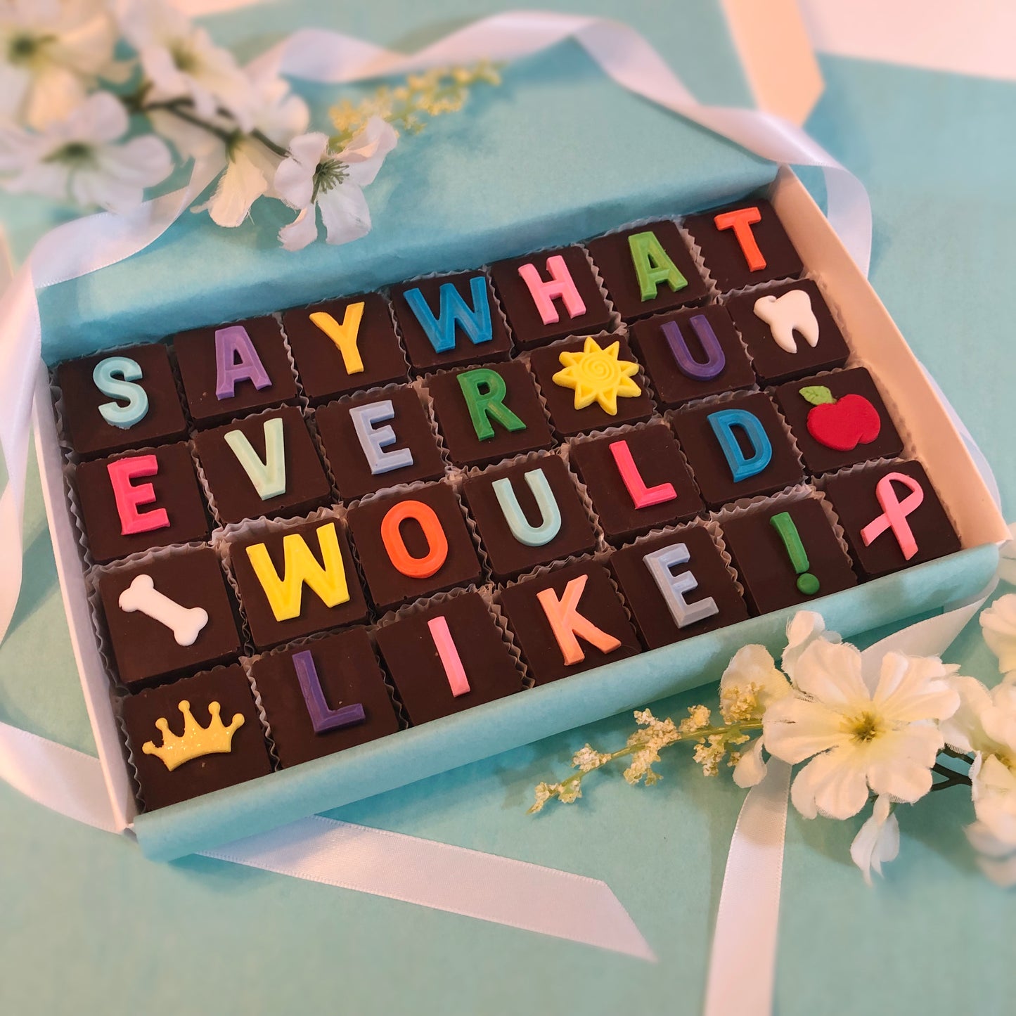 Say Whatever You Would Like In Chocolate - Personalized Chocolate Gift