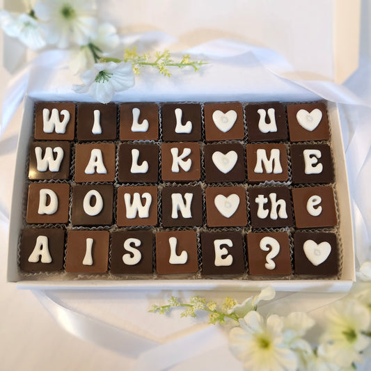 Will You Walk Me Down The Aisle Proposal Chocolates