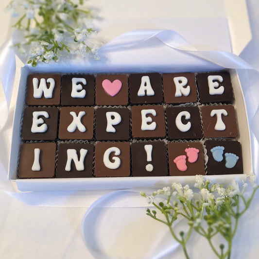 We Are Expecting Chocolate Announcement - Custom Chocolate Baby News
