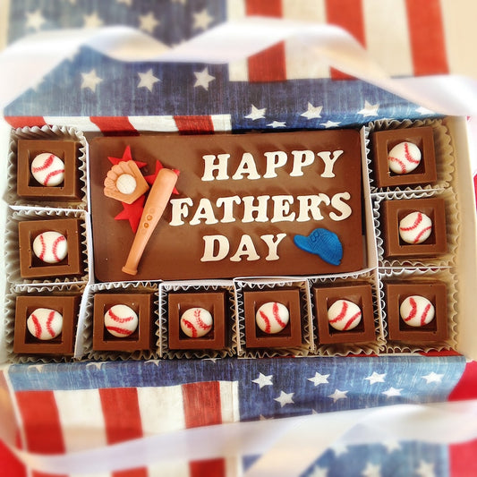 Fathers Day Chocolate Baseball Gift - Unique Baseball Father's Day Chocolate Gift
