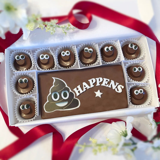Poop Happens Poop Emoji Chocolates - Chocolate Poop Gag Gift