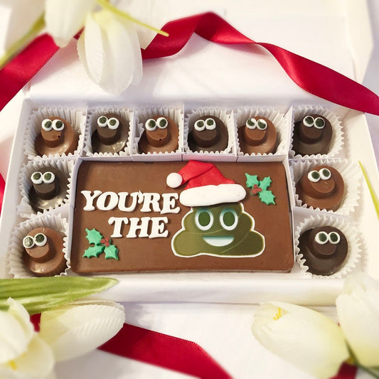 Christmas Poop Emoji Chocolates - Holiday Party Gag Gift - Holiday Hostess Gift